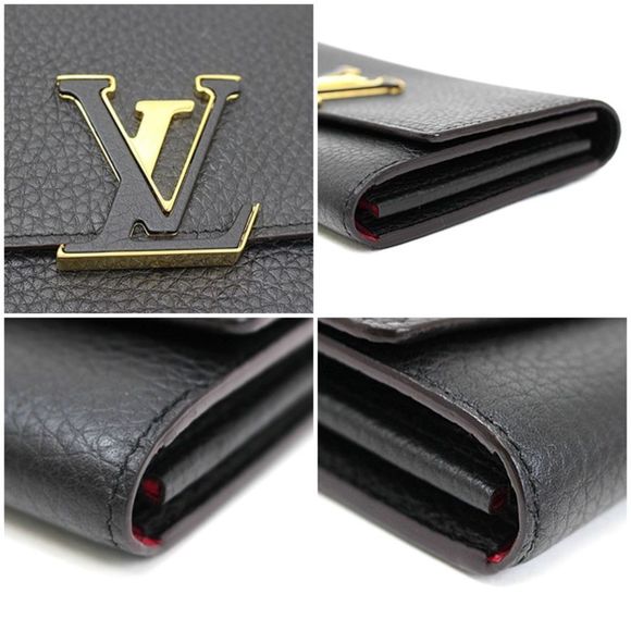 Portefeuille Capucines Taurillon Leather Noir Black Long Wallet - Picture 4 of 4